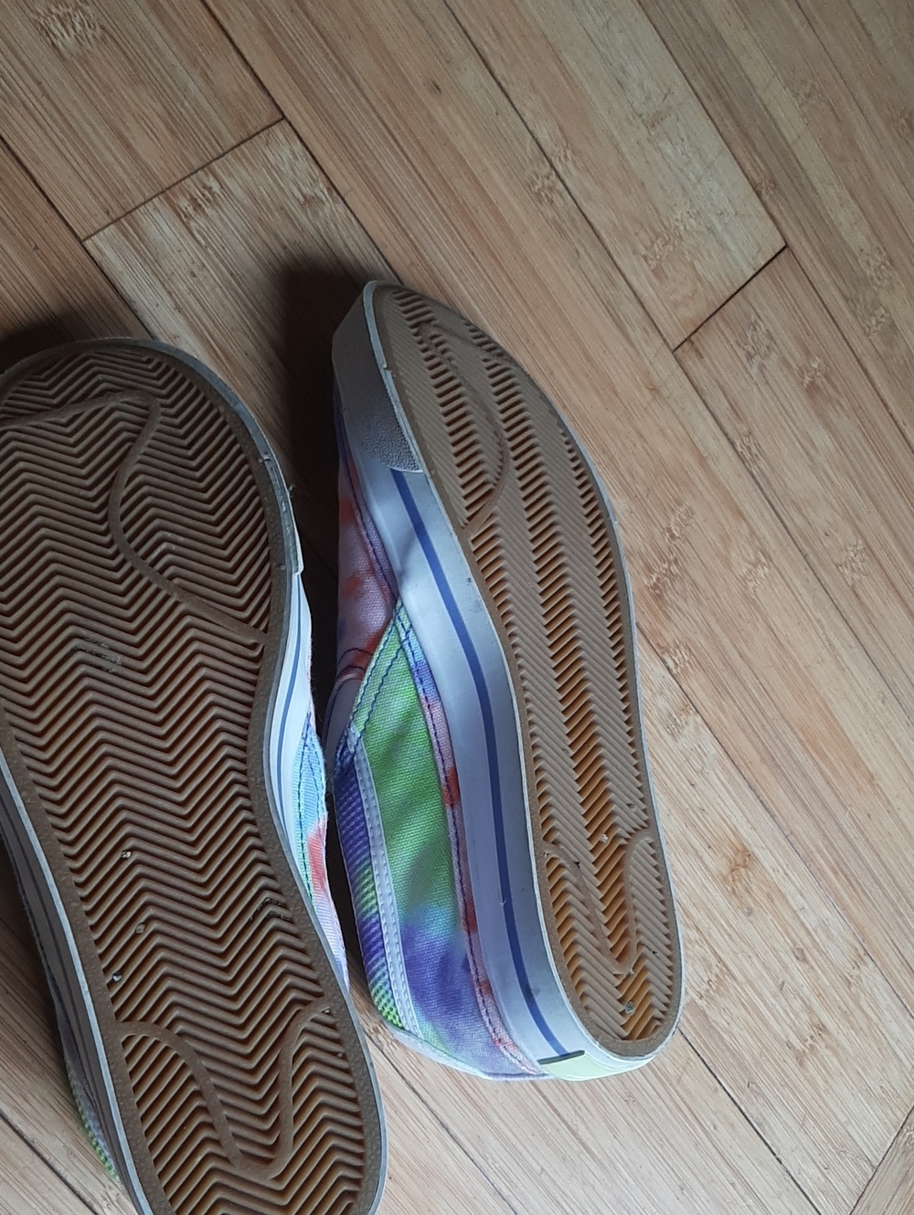 Nike Women's Slip-On Sneakers - Purple, Green, Blue And Orange Tie-Dye - Picture 4 of 7